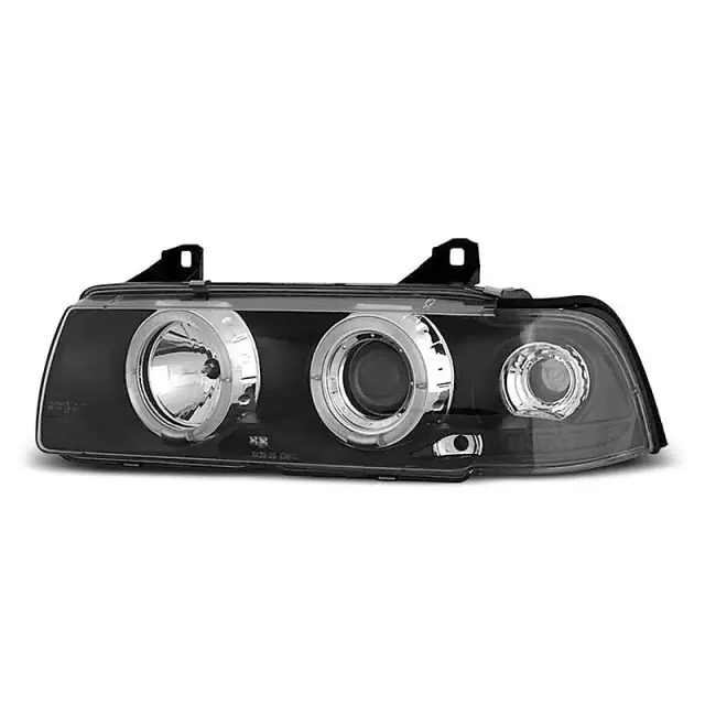 Livraison Gratuite Phares Angel Eyes Noirs Avant pour BMW E36 12.90-08.99 C/C