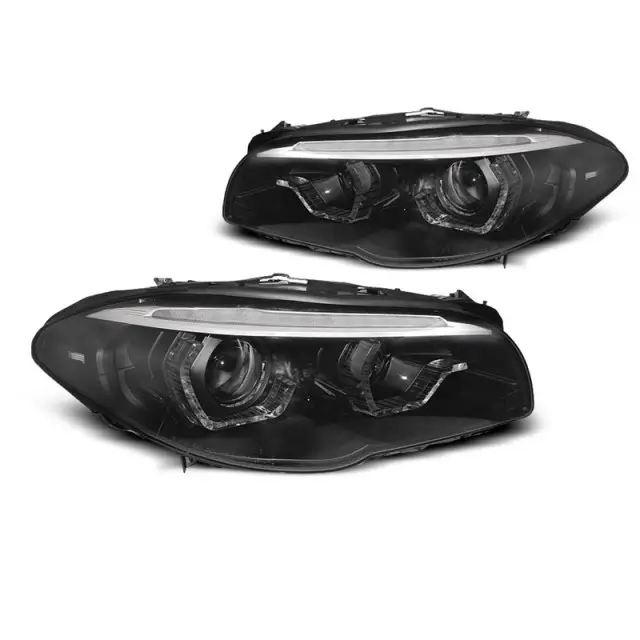 Phares Xenon Yeux d'Ange LED DRL Noir pour BMW F10/F11 LCI 13-16 Réduction