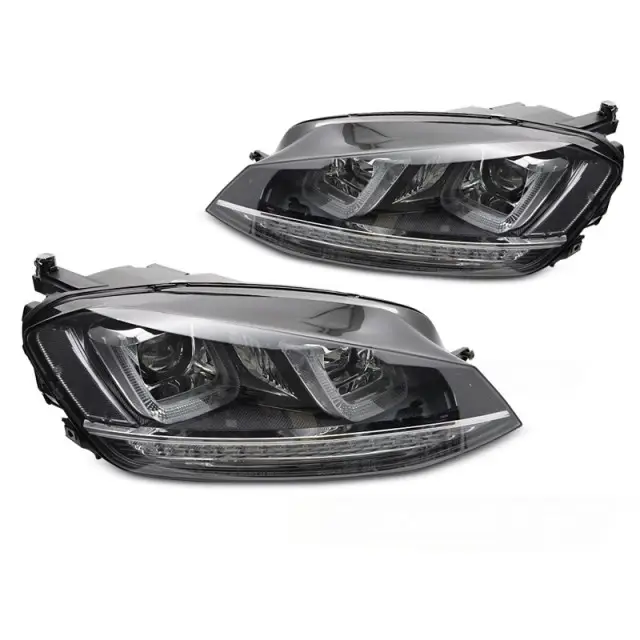 Phares Arrière Noirs Avec Ligne Chrome pour VW Golf 7 2013-2017 Meilleur Choix