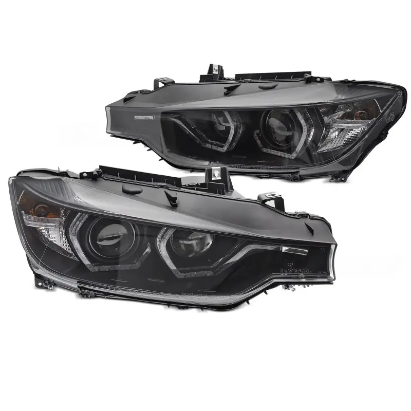 Phares Angel Eyes Jaunes LED DRL Noir pour BMW F30/F31 2011-2015 Satisfait Ou Remboursé
