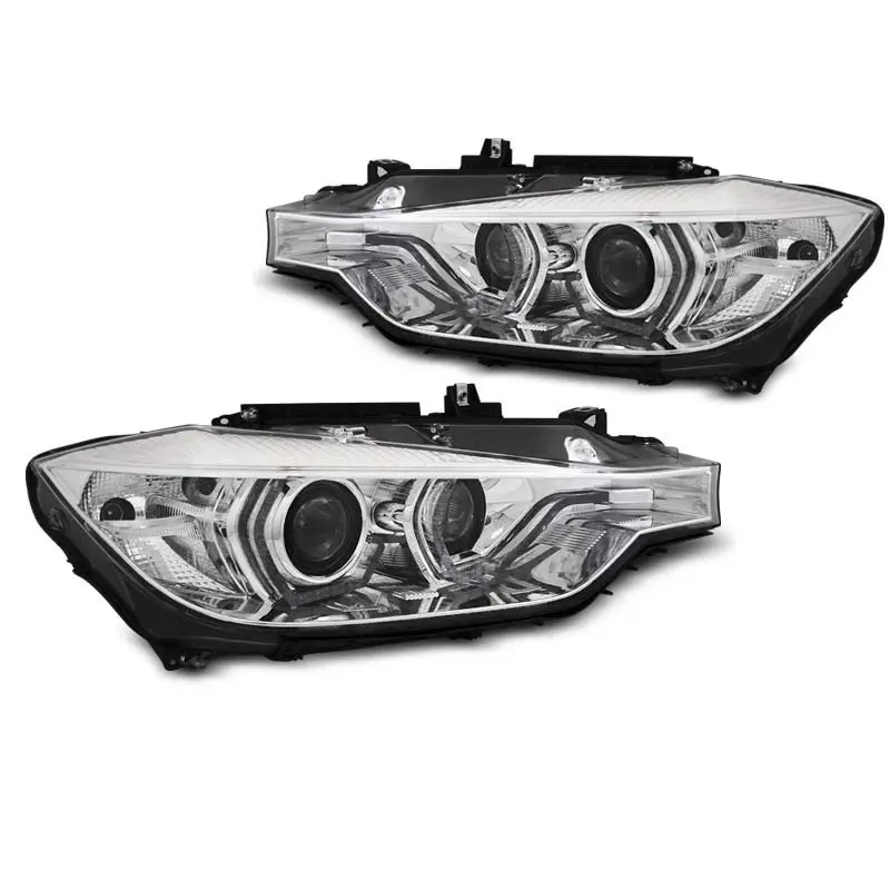 Petit Prix Phares Angel Eyes Jaune LED DRL Chrome pour BMW F30/F31 2011-2015