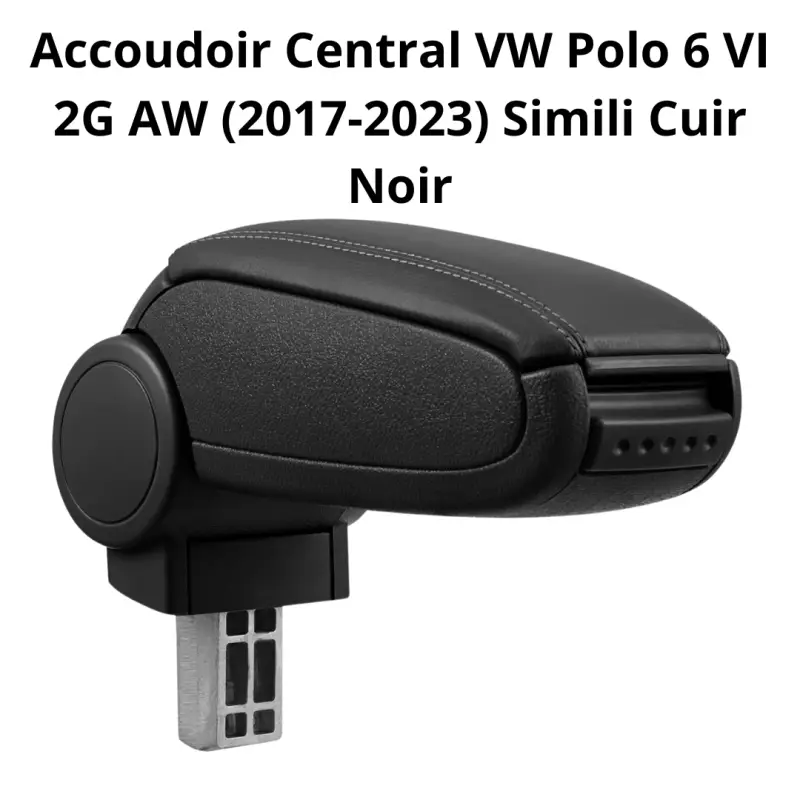 Accoudoir Central VW Polo 6 VI 2G AW (2017-2023) Simili Cuir Noir Offre Spéciale