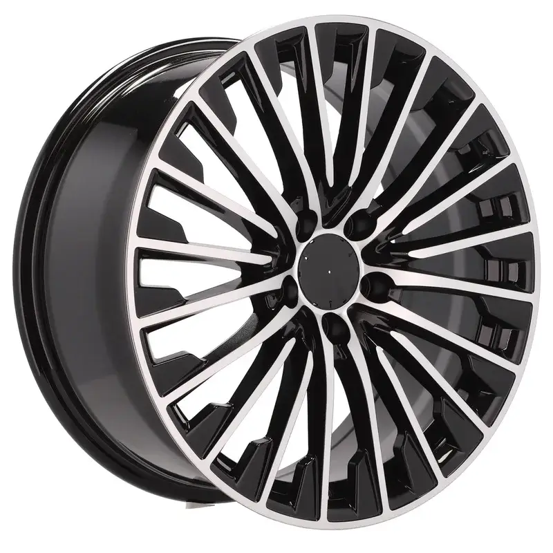 Vente Flash 4 jantes 9.5 19 5x112 design Mercedes Fluotournage Noir Brillant
