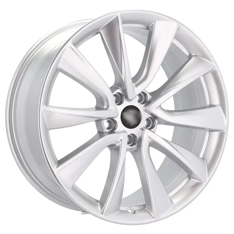 4 jantes 8.5 19 5x114.3 design Tesla Fluotournage Argent Brillant Paiement Sécurisé