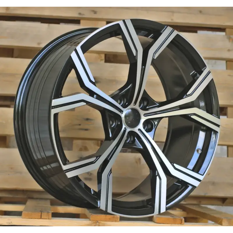 Pas Cher 4 jantes 9.0 20 5x112 design Audi Fluotournage Noir Brillant