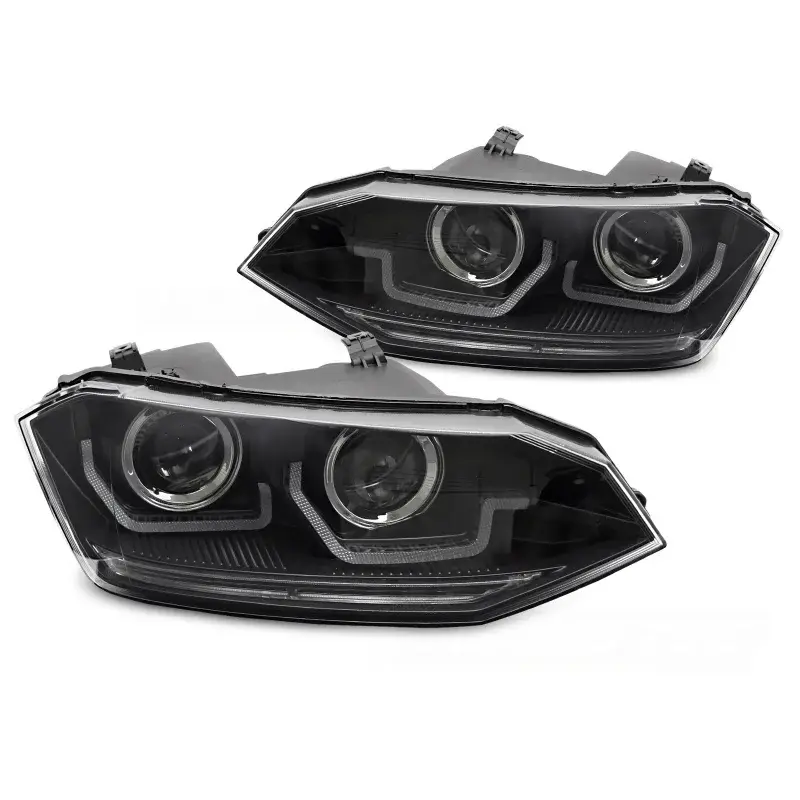 Feux Diurnes LED Noir pour VW Polo VI 2017-2021 Prix Bas
