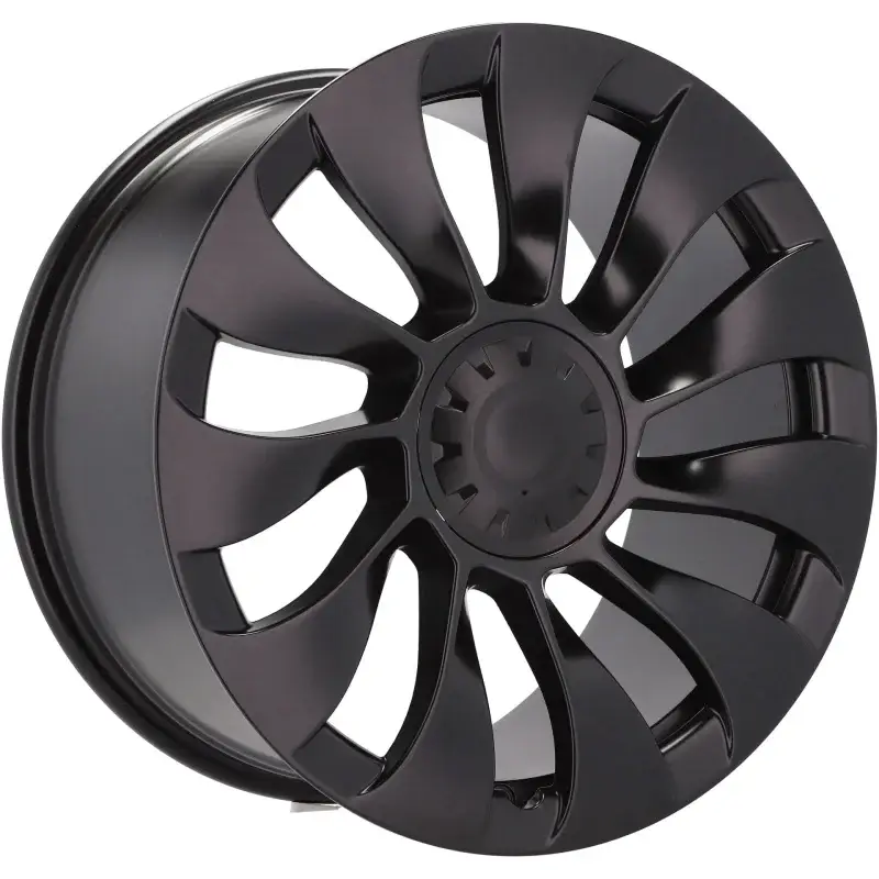 4 jantes 9.0 20 5x114.3 design Tesla Fluotournage Noir Mat Commander Maintenant