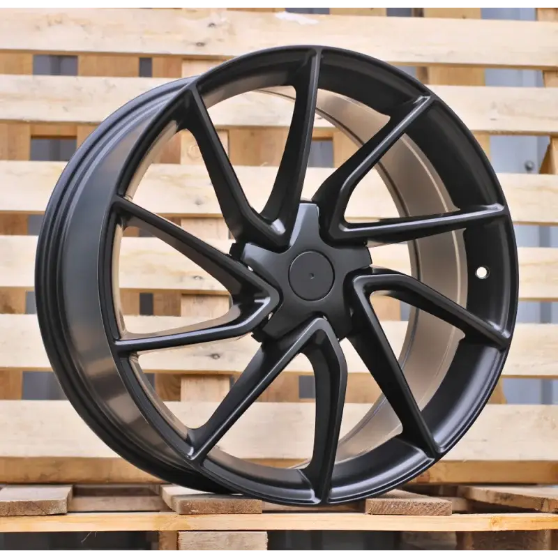 4 jantes 8.5 19 5x114.3 design Tesla Fluotournage Noir Mat Pas Cher
