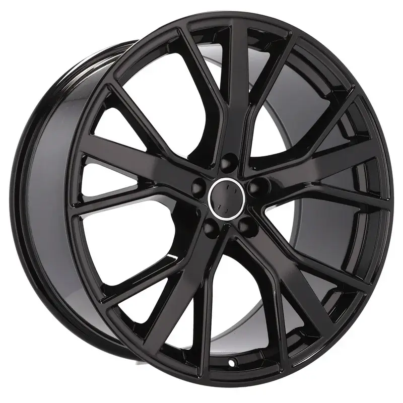 4 jantes 10.0 22 5x112 design Audi Fluotournage Noir Brillant Pas Cher