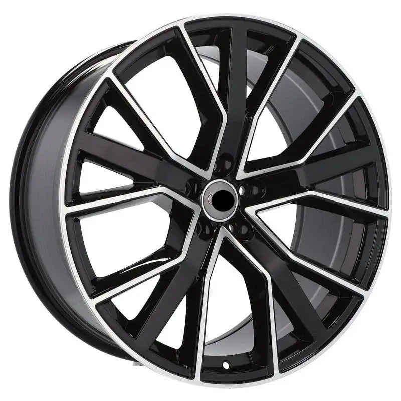 4 jantes 10.0 22 5x112 design Audi Fluotournage Noir Brillant Vente Directe