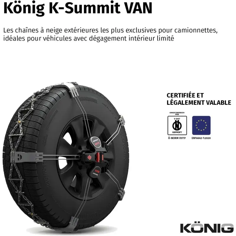 Dernier Modèle Jeu de Chaines Neige Voiture et SUV KONIG K-Summit Van K81