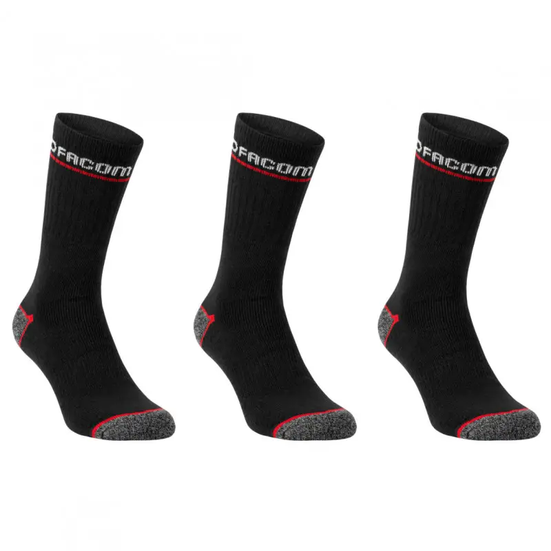 Livraison Gratuite Lot de 3 paires de chaussettes de travail longues- FACOM | FX/1/CHS/X3/RED