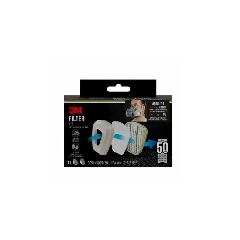 Meilleur Prix Kit de filtres 3M™ 6004-1, filtres combinés ABEK1P3, (2x6059, 2x5935, 2x501) 3M FRANCE | 7100330421