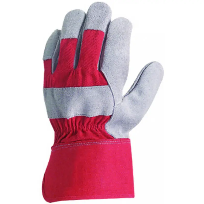 Gants docker EUROSTRONG 152 croûte vachette, toile rouge - COVERGUARD | MO152 Meilleur Choix