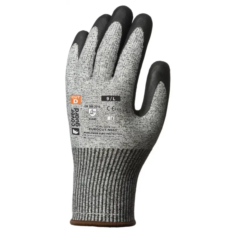 Gants EUROCUT N560 cut D. HPPE J13 paume enduite nitrile noir - COVERGUARD | 1CRLG Dernier Modèle