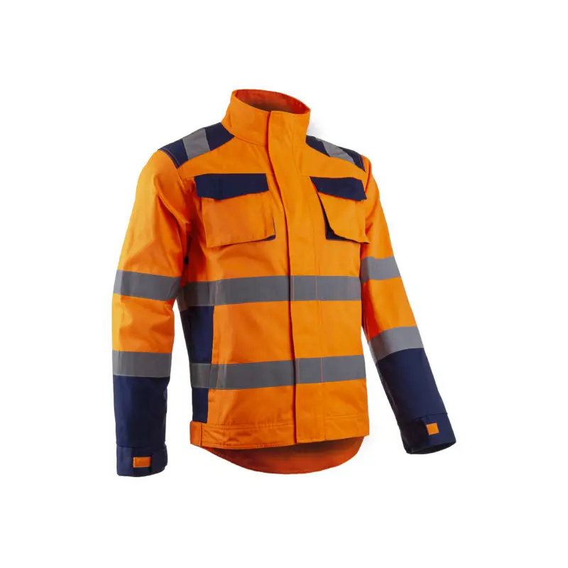 Veste - HIBANA - 60% CO/40% PES 270g/m2 + Stretch - Orange HV/Marine - COVERGUARD | 5HBJ170 Satisfait Ou Remboursé