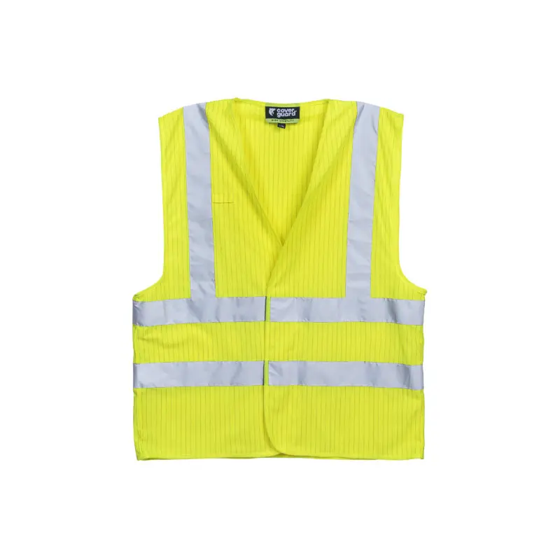 Gilet FR - HODER - 98% Polyester/2% Fibre antistatique - Jaune HV - COVERGUARD | 5HOD16 Livraison Express