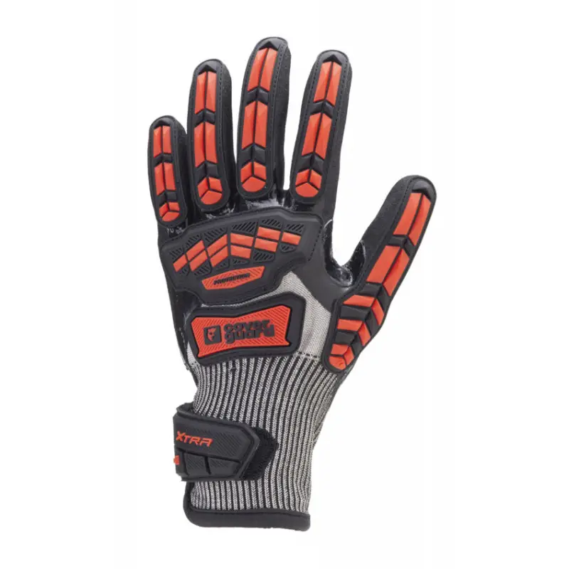 Livraison Express Gants EUROCUT IMPACT 200 rouge CUT D double enduit 3/4 nitrile noir + TPR - COVERGUARD | 1CHIC30