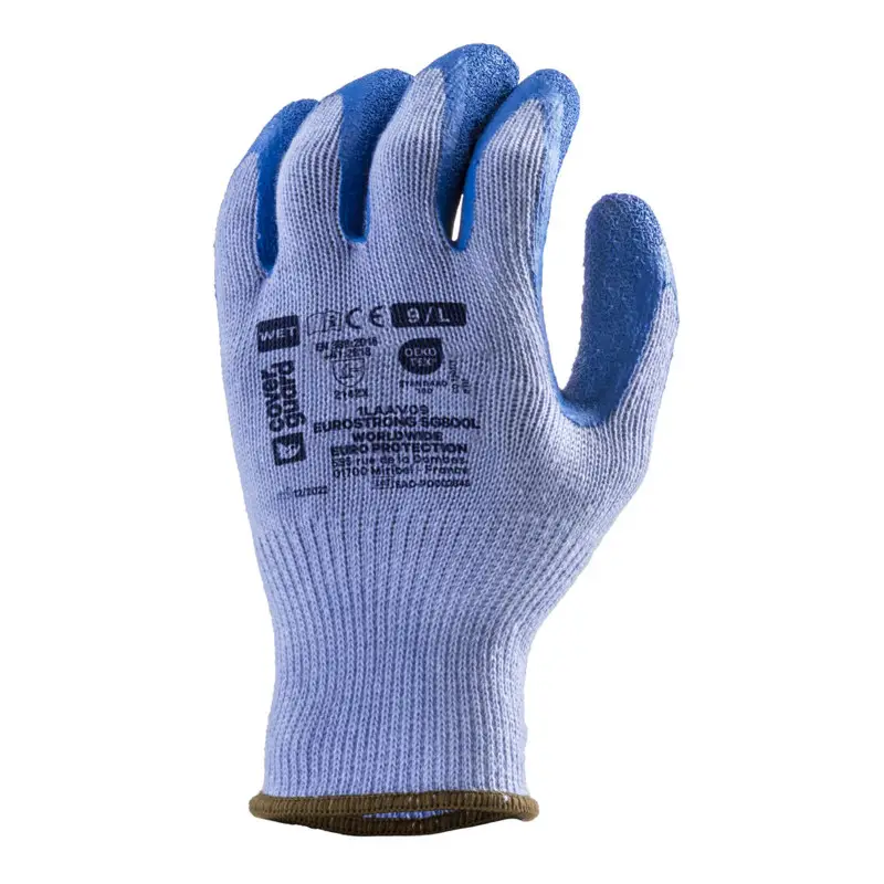 Gants EUROSTRONG SG800L, J10 polyester bleu, paume enduite latex bleu - COVERGUARD | 1LAAV Offre Du Jour