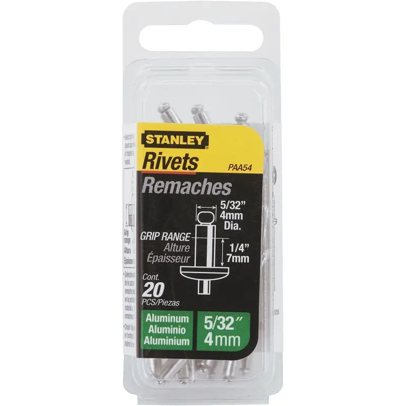 RIVET ALUMINIUM 3MM X 6,35 - BOITE DE 20 PIÈCES STANLEY 1-PAA44T Commander Maintenant