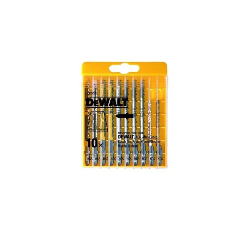 Commander Maintenant Coffret de 10 lames de scies sauteuses pour la coupe de bois- Dewalt | DT2290