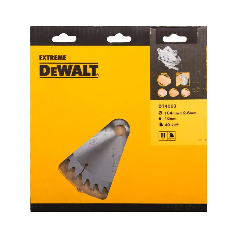 Dernier Modèle Lame pour scie circulaire portative Extreme 184 x 16 - 40 dents - Dewalt | DT4063