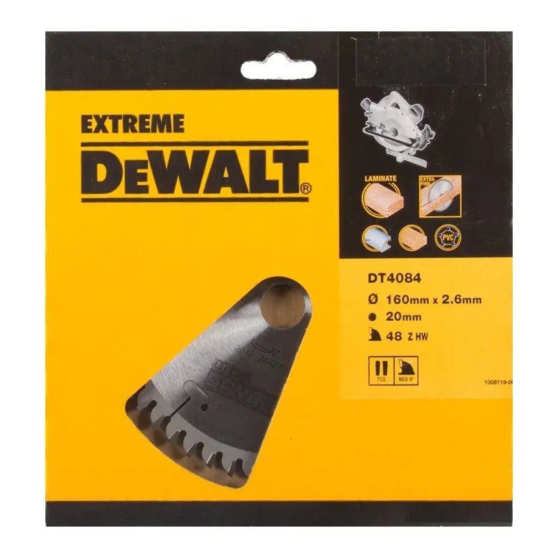 Lame pour scies circulaires portatives Extreme - 160 x 20 mm - 48 dents- Dewalt | DT4084 Authentique