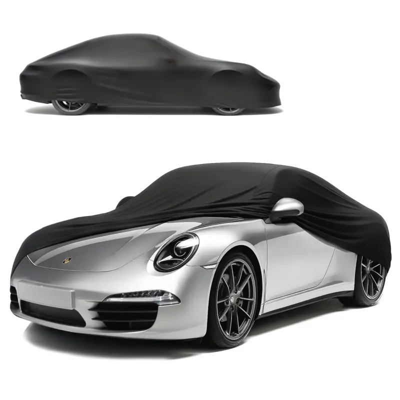 Housse de voiture Indoor Stretch, bâche complet pour l'interieur taille 2 voiture noir Vente Flash