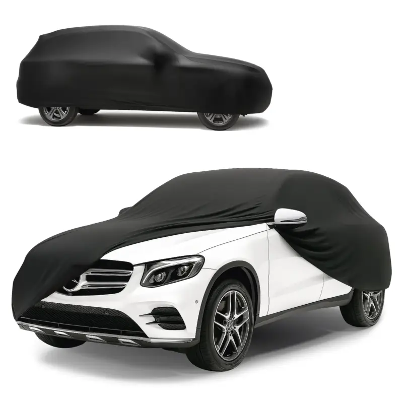 Réduction Housse de voiture Indoor Stretch, bâche complet pour l'interieur taille 9 SUV/VAN noir