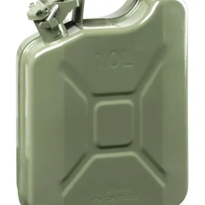 Bidon d'essence en métal 10 litres, Bidon de carburant, Bidon de diesel certifié UN avec fermeture de sécurité 3A1 vert olive, 30x13x40,5 cm Soldes