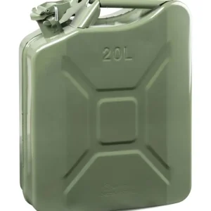Meilleure Vente Bidon d'essence en métal 20 litres, Bidon de carburant, Bidon de diesel certifié UN avec fermeture de sécurité 3A1 vert olive, 46x37x16 cm